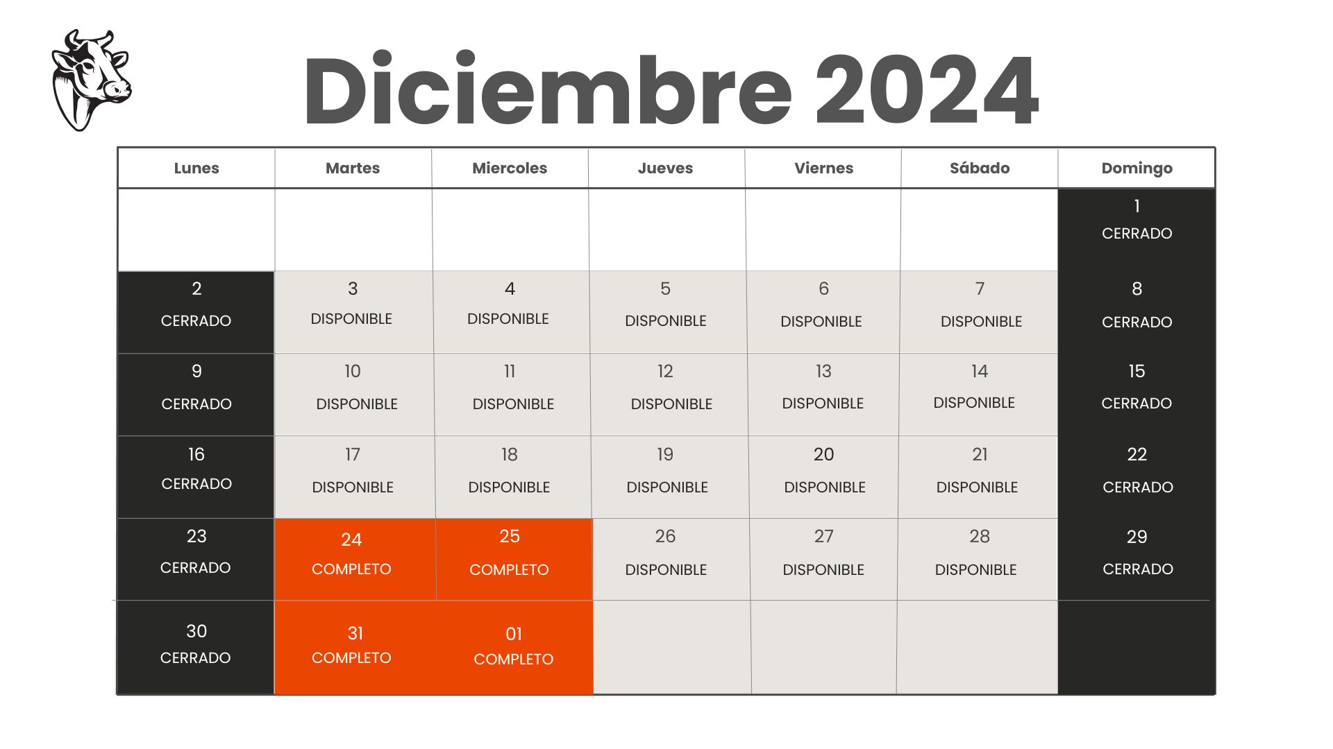 RESERVAS NAVIDAD 2024